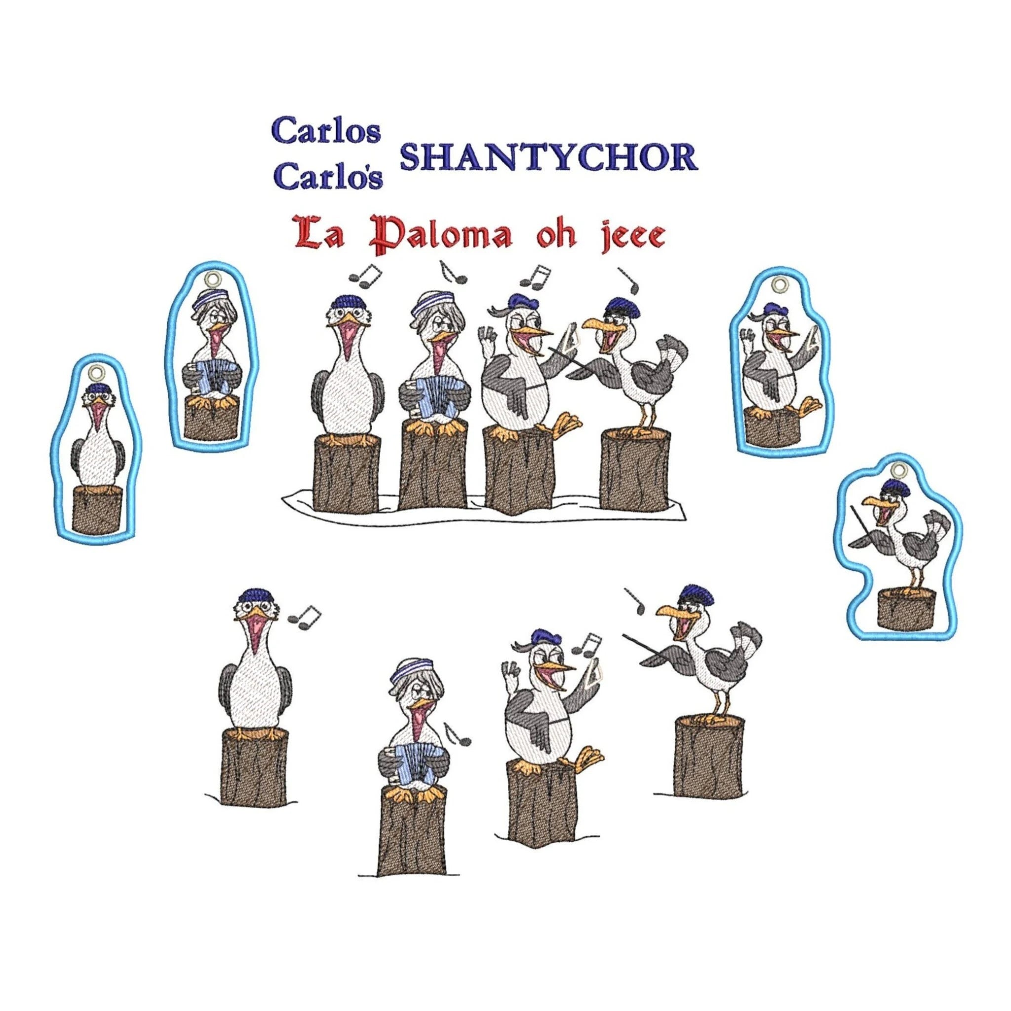 ITH Stickdatei Möwe Carlos Shantychor