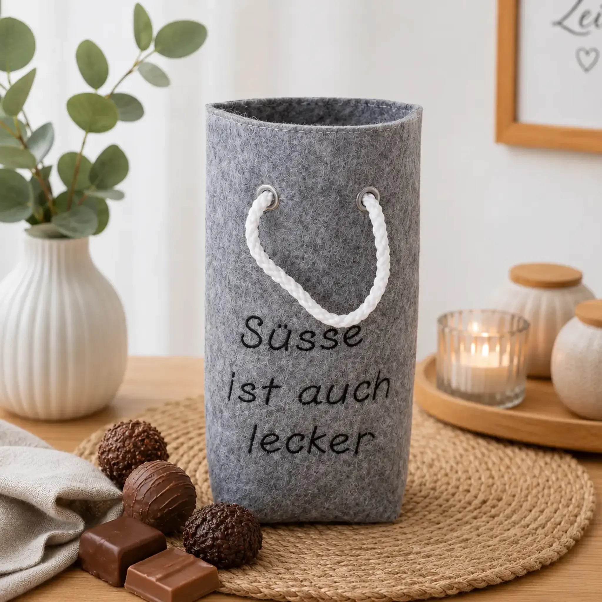 ITH Stickdatei Tasche Filz Flaschentaschen