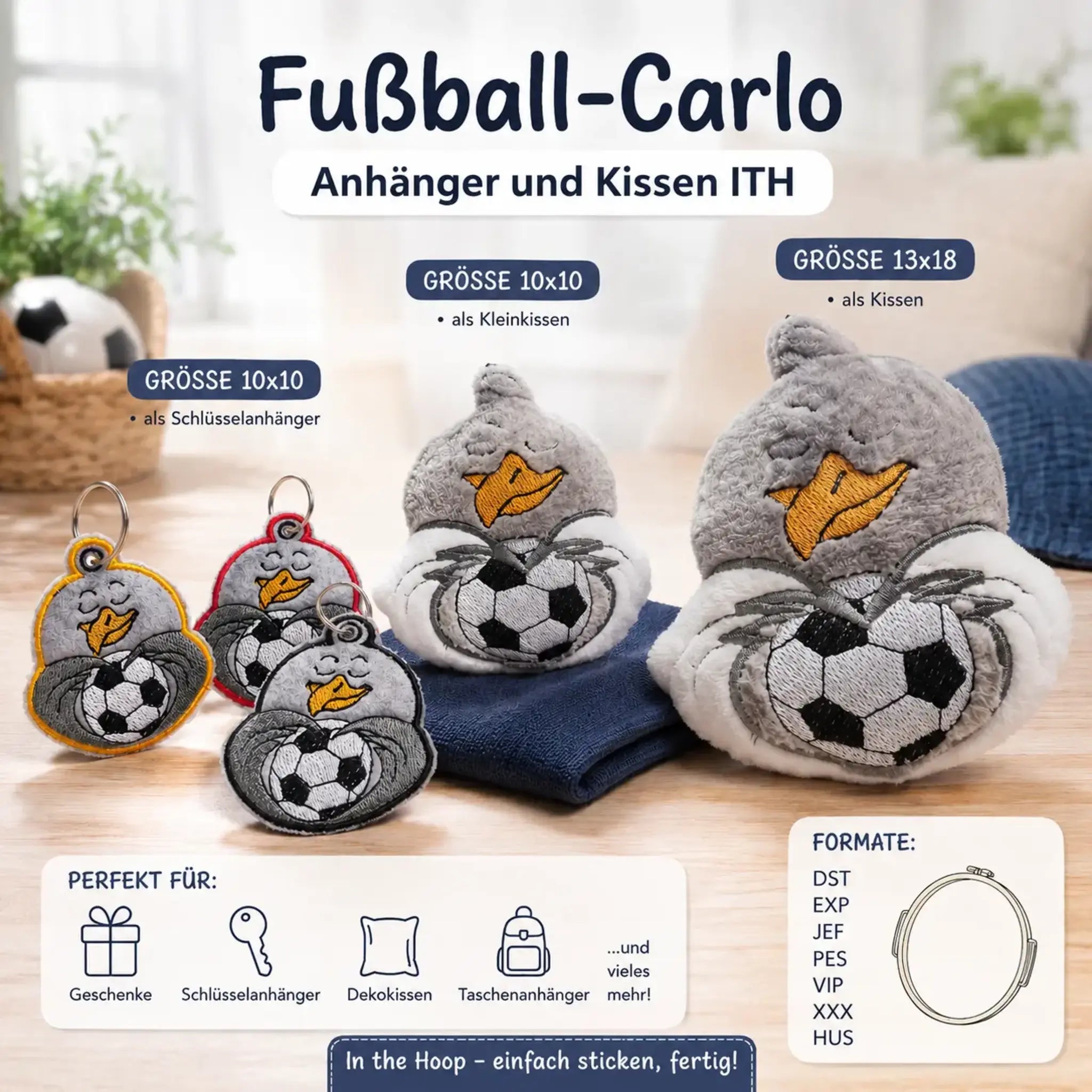 Stickdatei Möwe Fußball Carlo - ITH