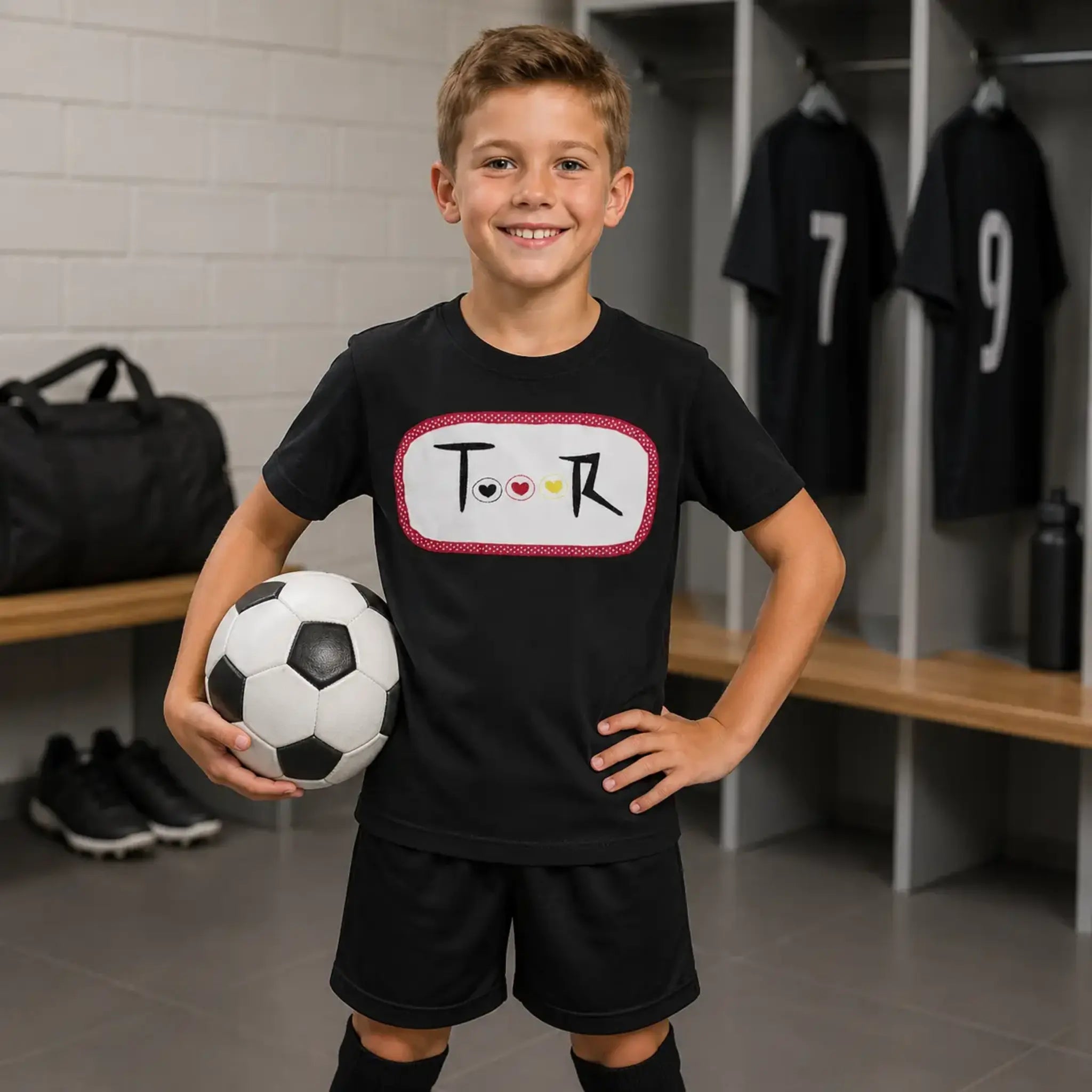 ITH Fußball Stickdatei – 3 Größen + Anhänger