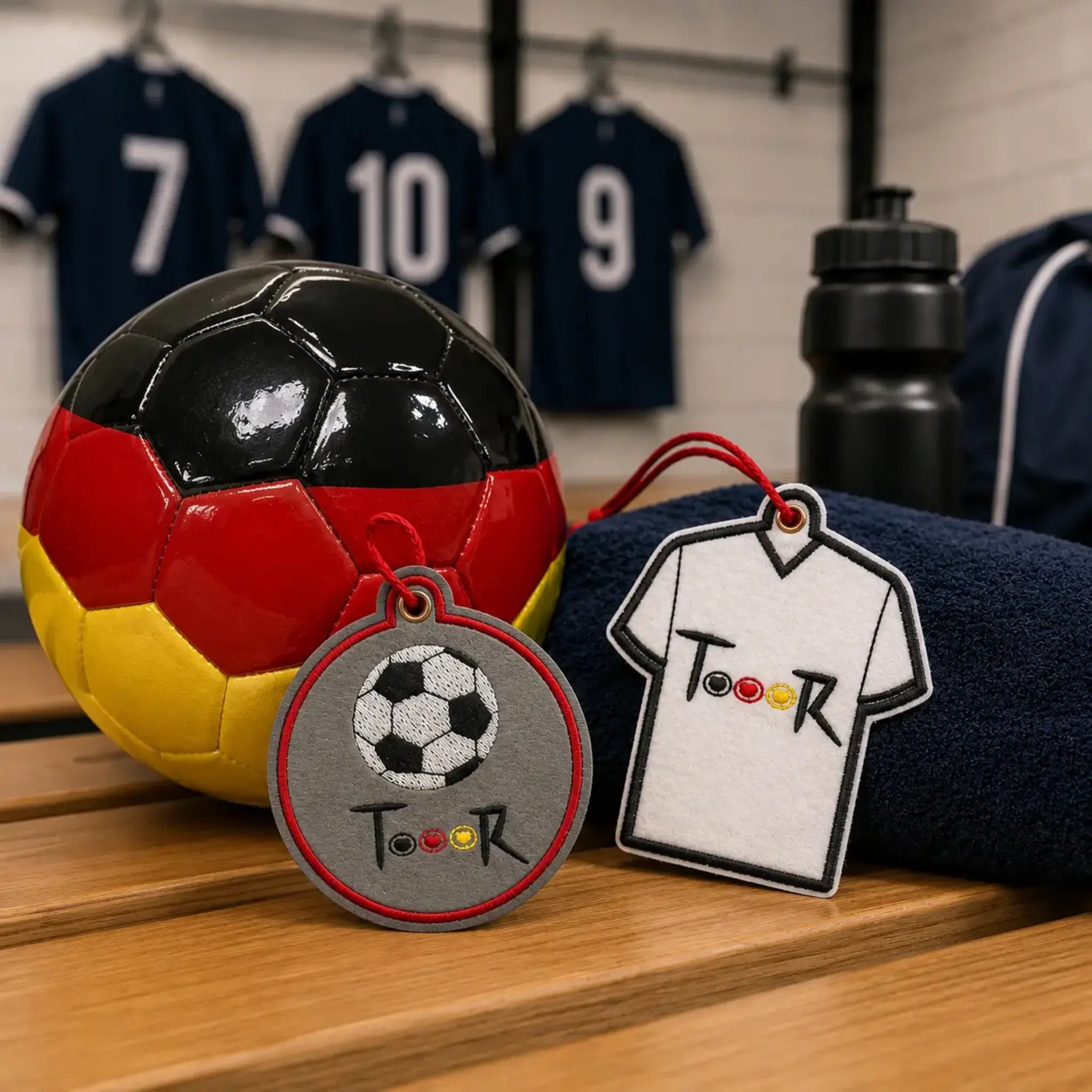 ITH Fußball Stickdatei – 3 Größen + Anhänger