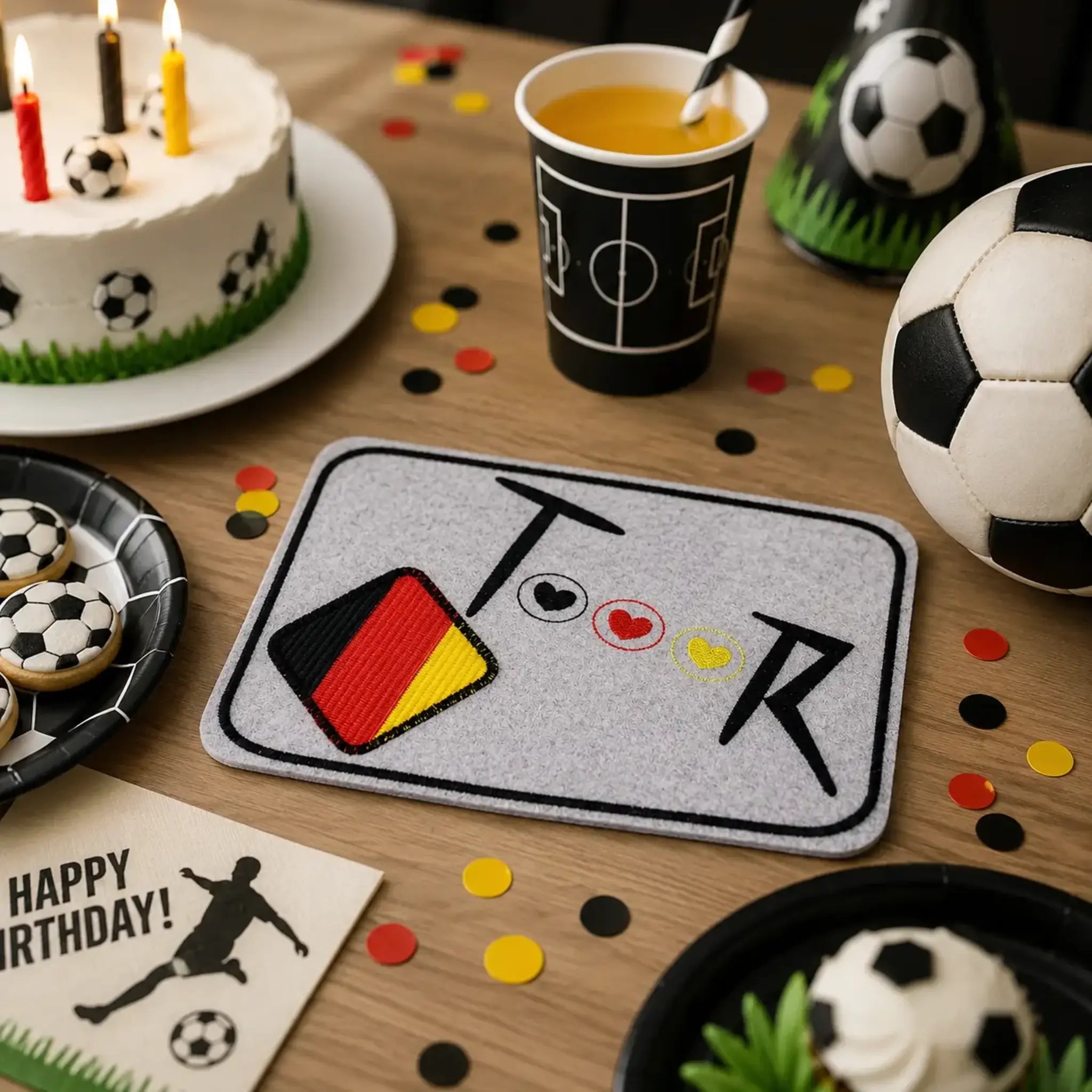 ITH Fußball Stickdatei – 3 Größen + Anhänger