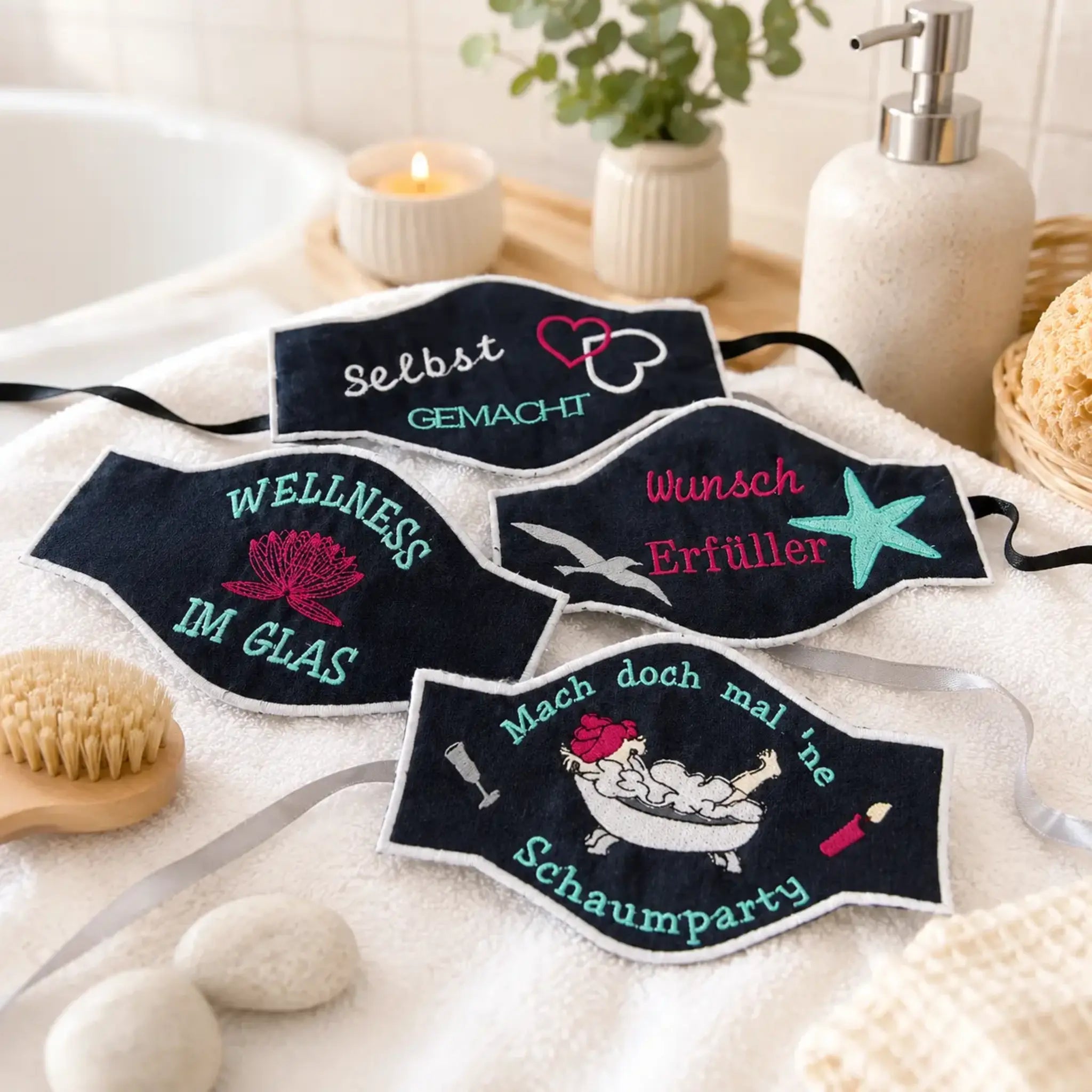 ITH Stickdatei GlasLabel Etiketten 13x18 🍾 – Mega-Paket mit 6 Motiven & Ösen-Bonus