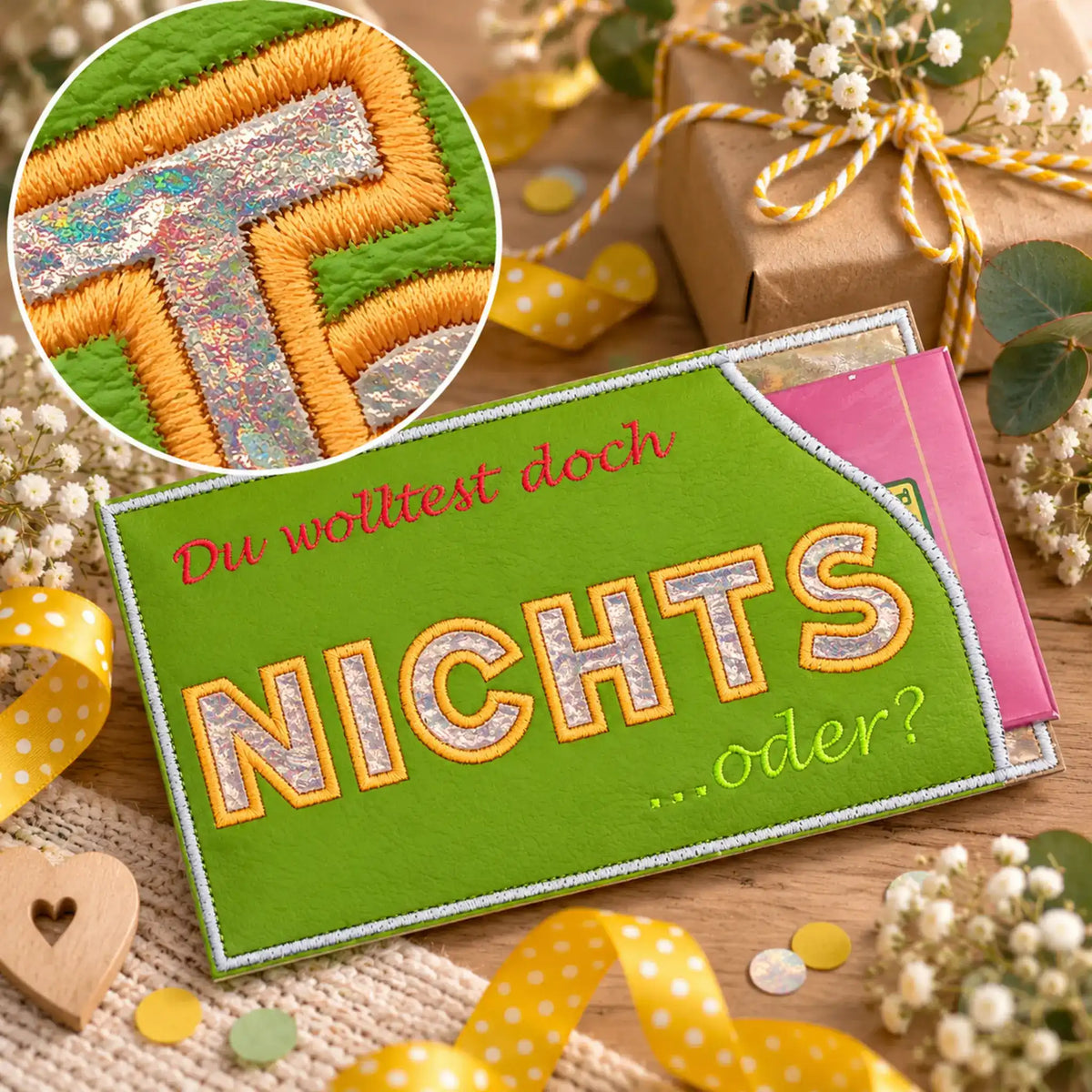 ITH Stickdatei Tasche Hülle Nichts