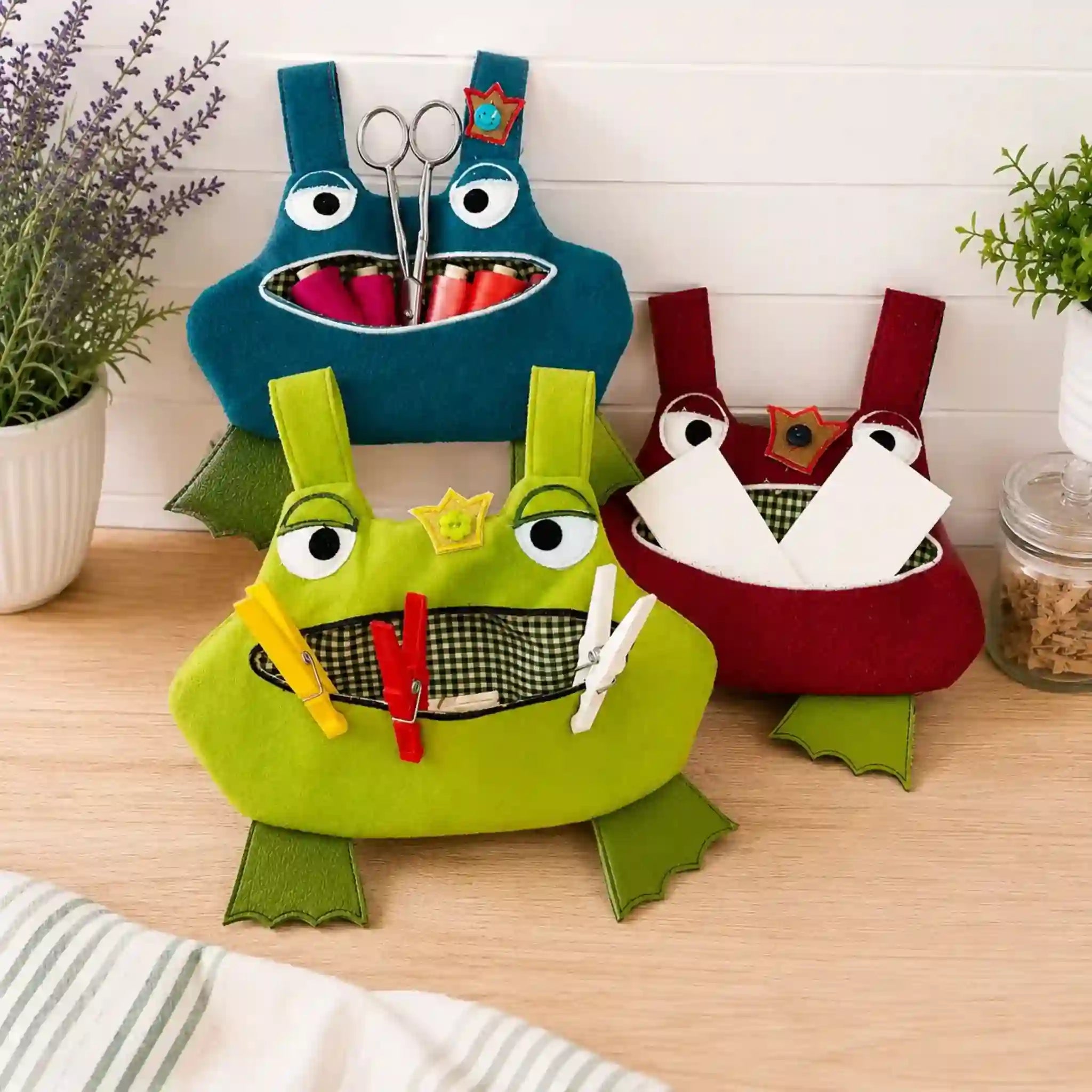 ITH Stickdatei Klammerfrosch