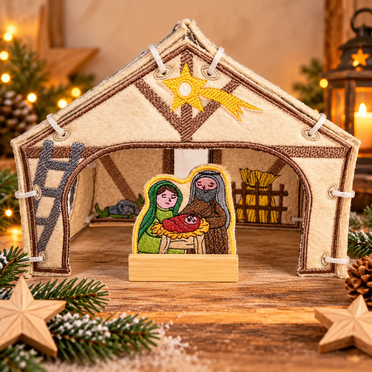 ITH Stickdatei Weihnachtskrippe mit Paar