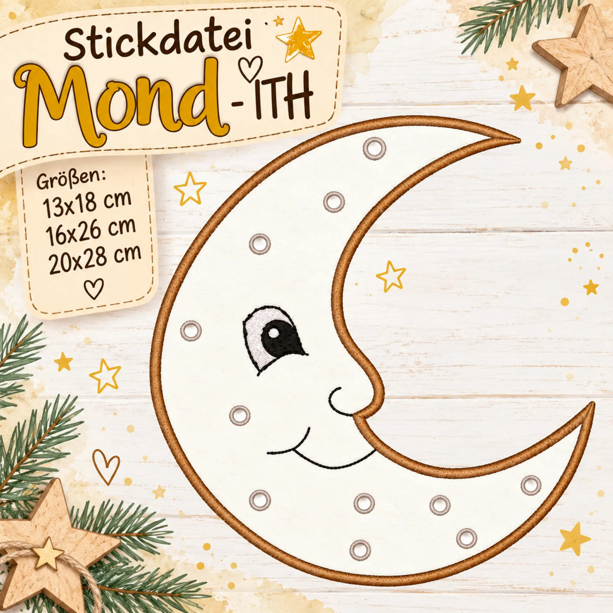 ITH Stickdatei Mond