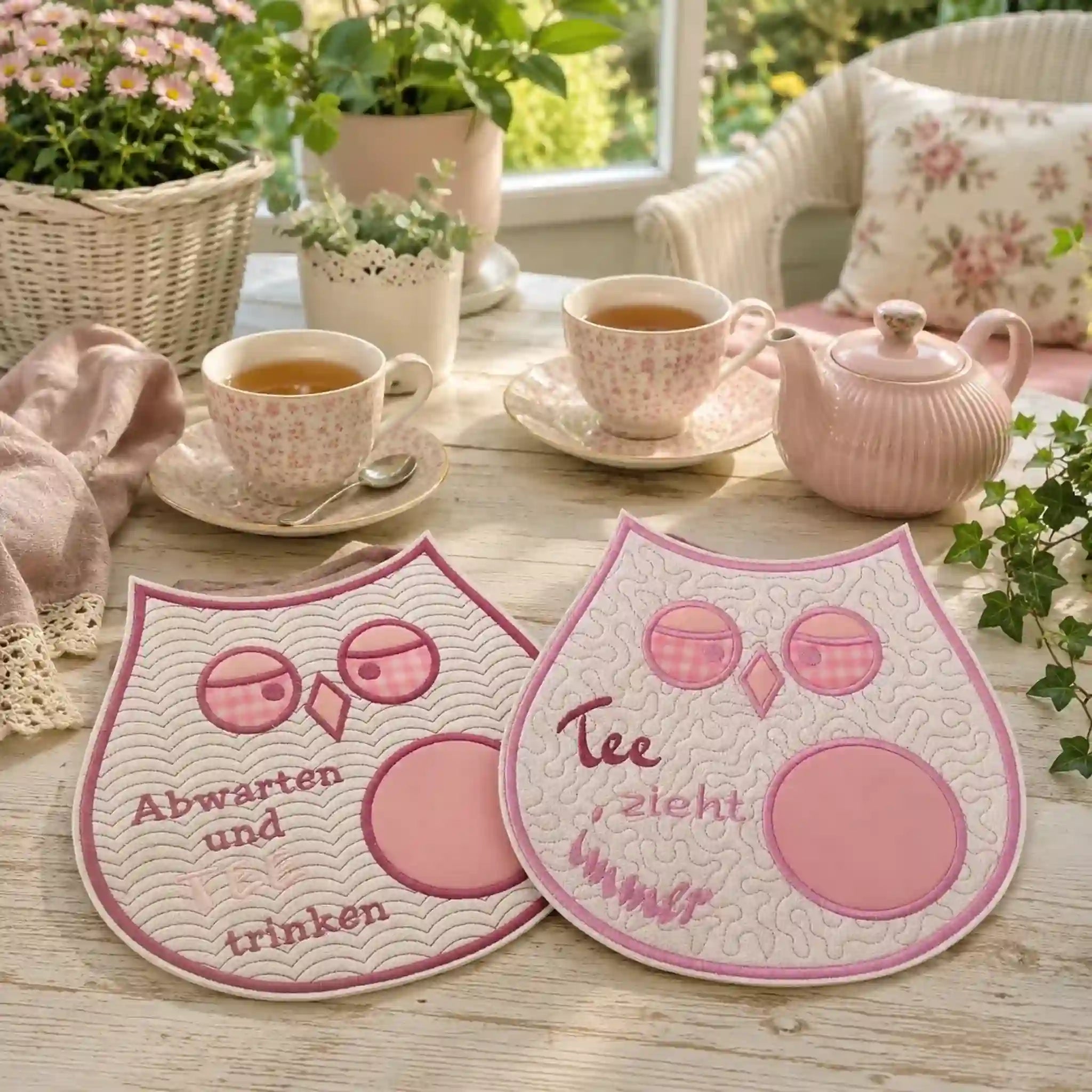 ITH Stickdatei Eule Set MugRug