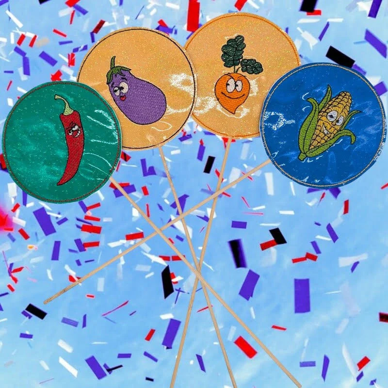 ITH Stickdatei Plaketten und Stabfiguren rund Blanko