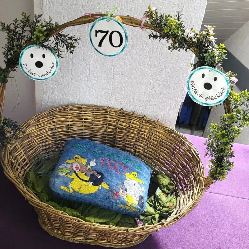 ITH Stickdatei Plaketten und Stabfiguren rund Blanko