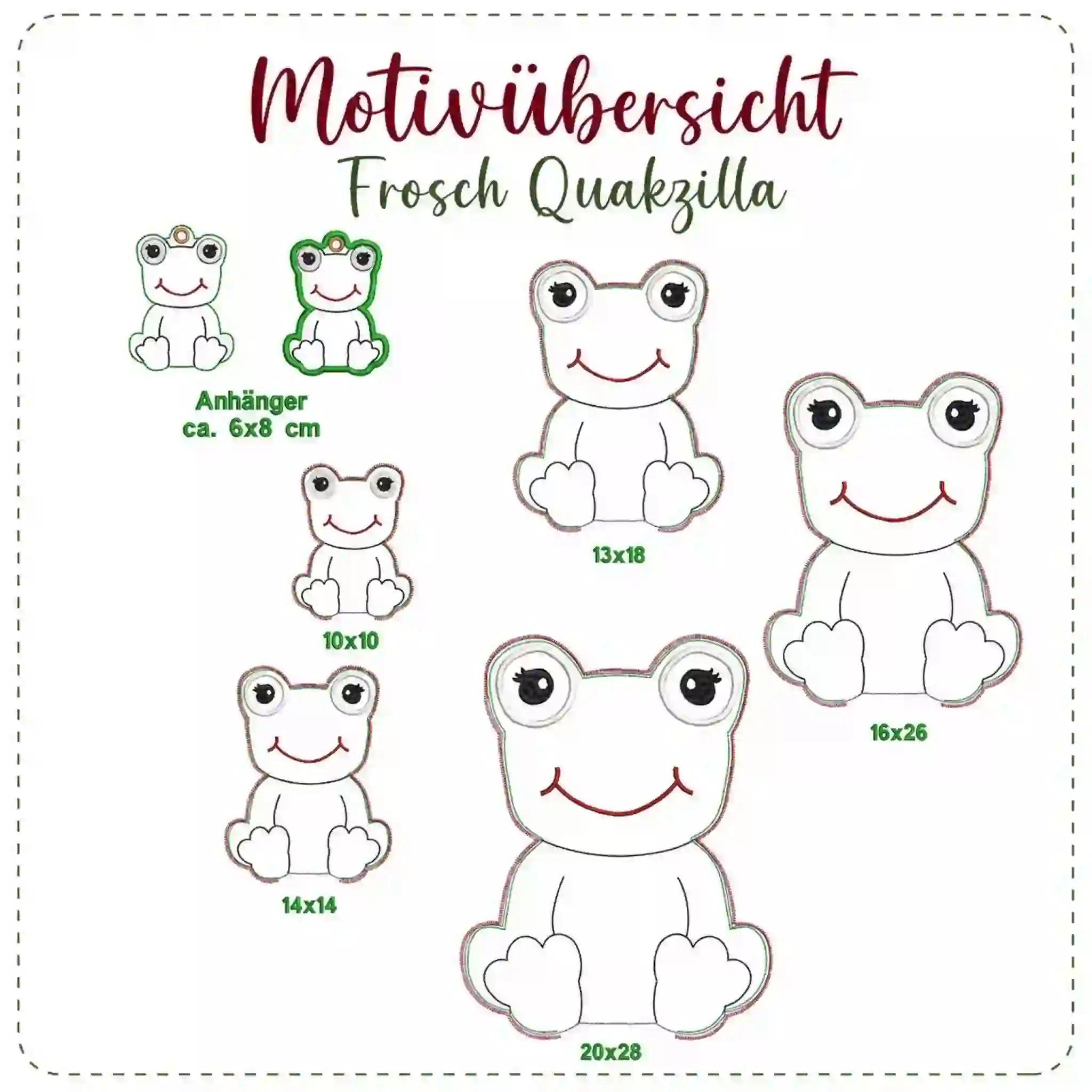 Stickdatei Frosch Quakzilla  – ITH