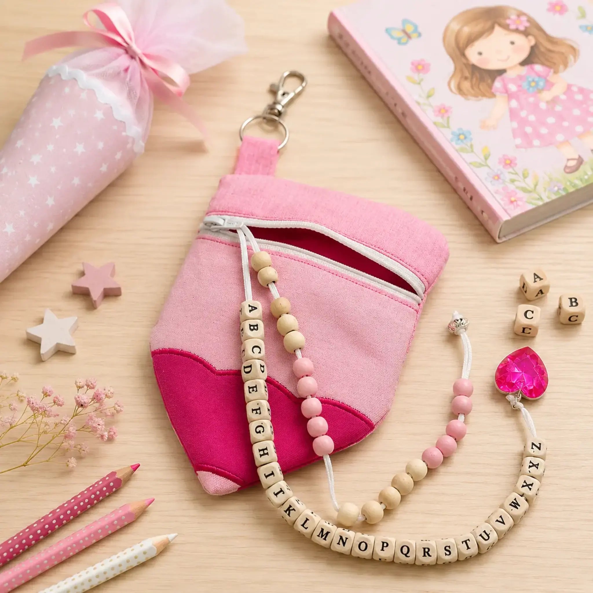 ITH Stickdatei Tasche Rechenkette Buntstift