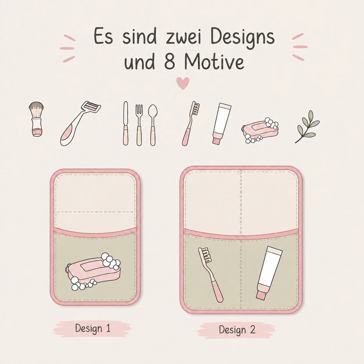 ITH Stickdatei Reise-Set Blanko 🧳 – Praktische Etuis zum Sticken