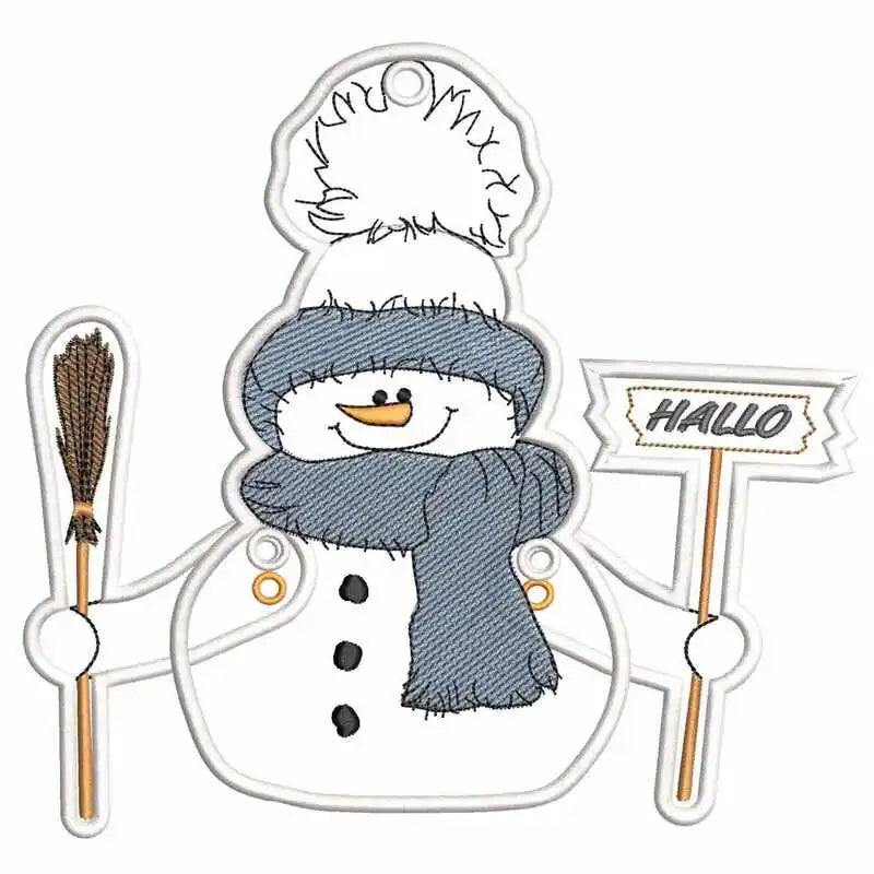 ITH Stickdatei Schneemann Hampelmann