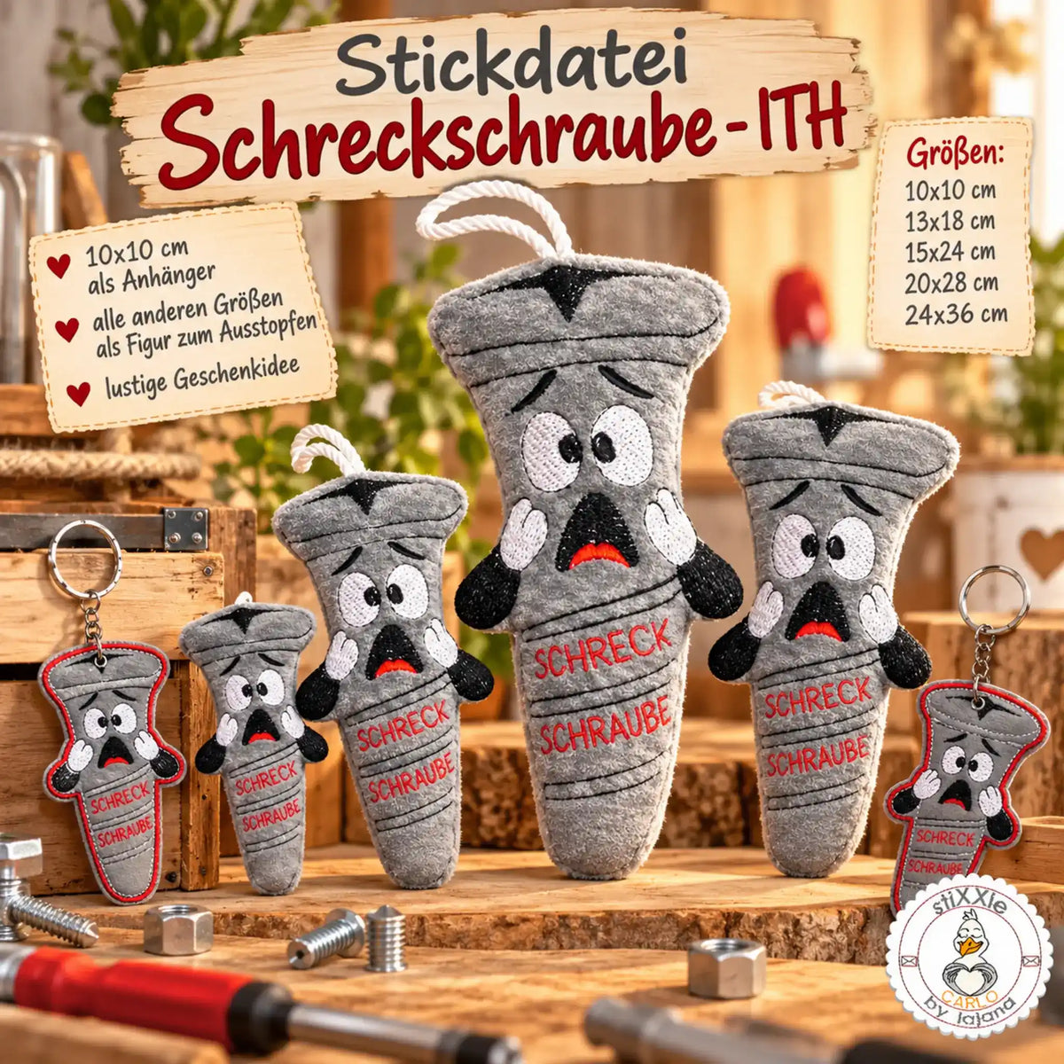 ITH Stickdatei Schreckschraube