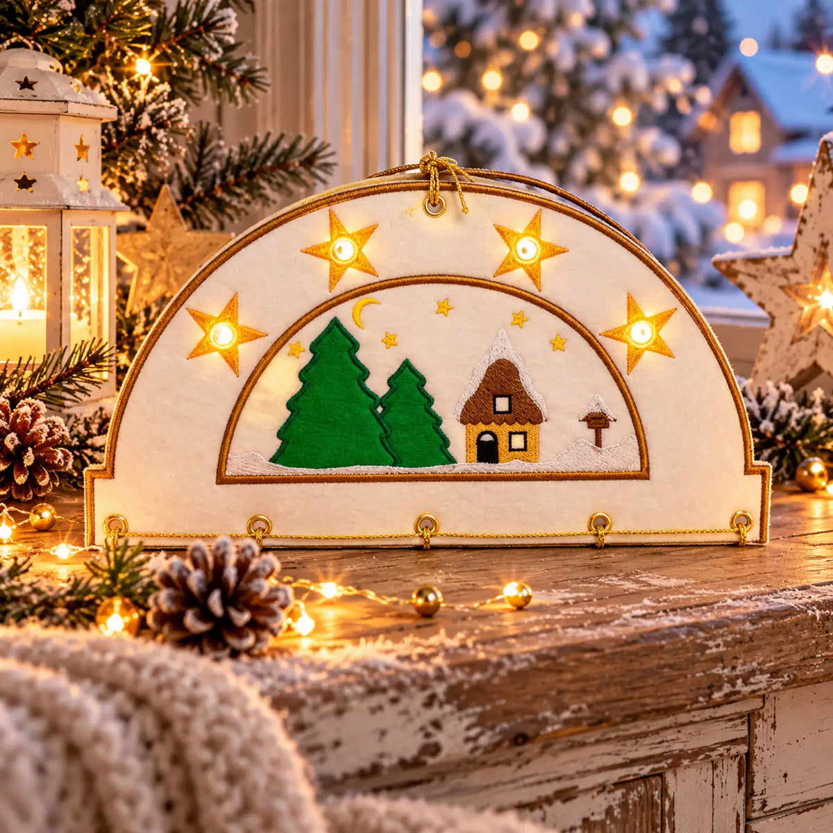 ITH Stickdatei Schwibbogen Advent