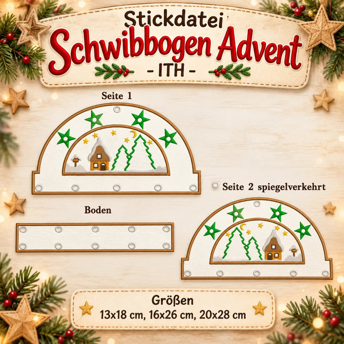 ITH Stickdatei Schwibbogen Advent
