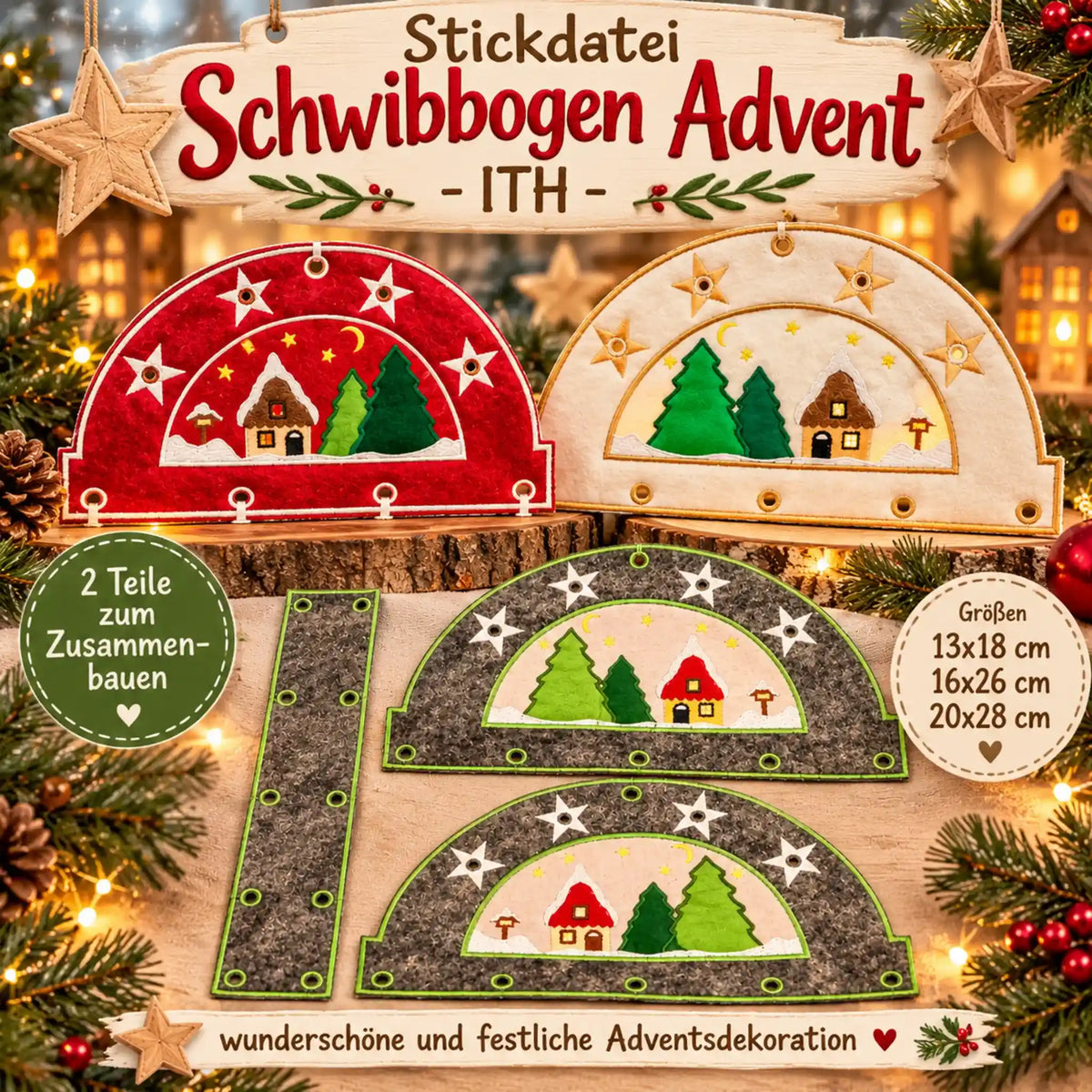ITH Stickdatei Schwibbogen Advent