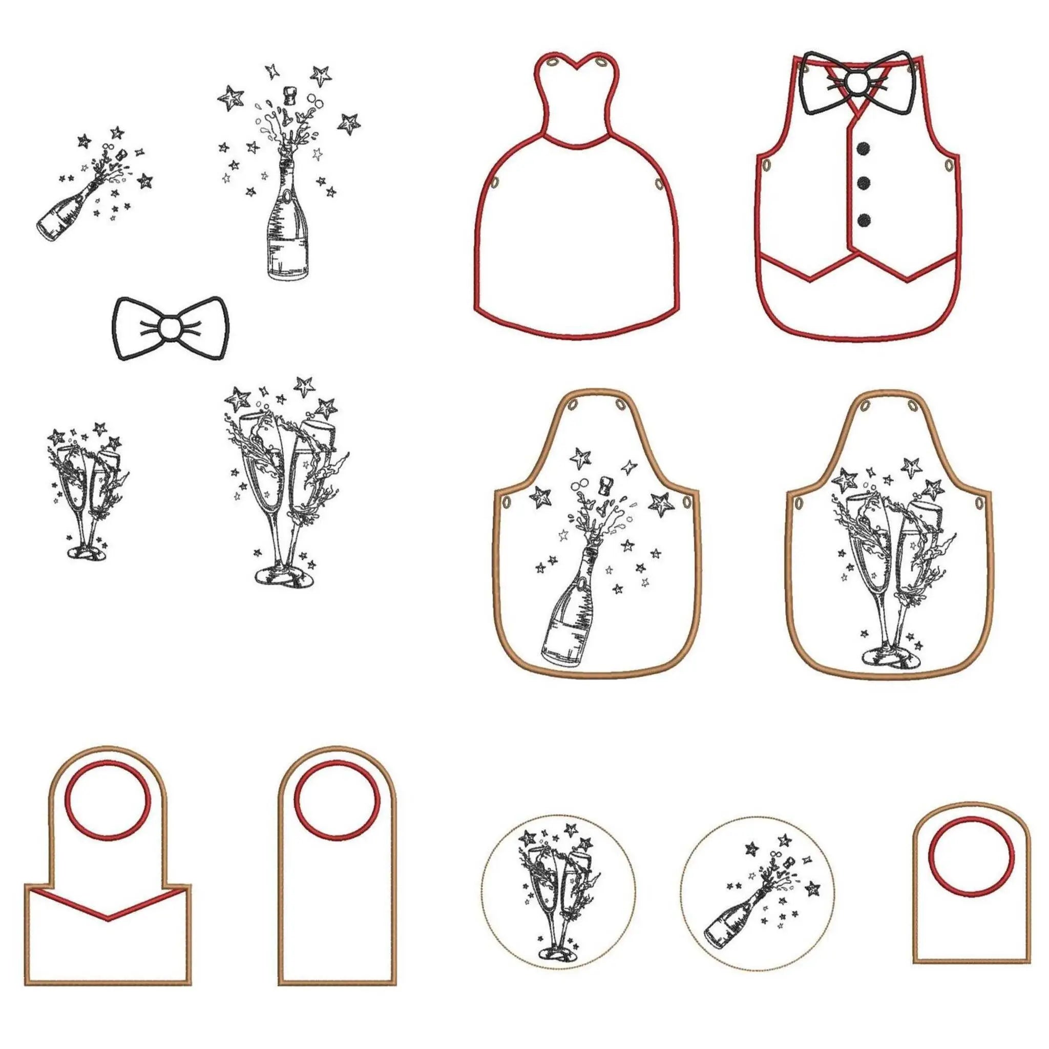 ITH Stickdatei Silvester Party Paket