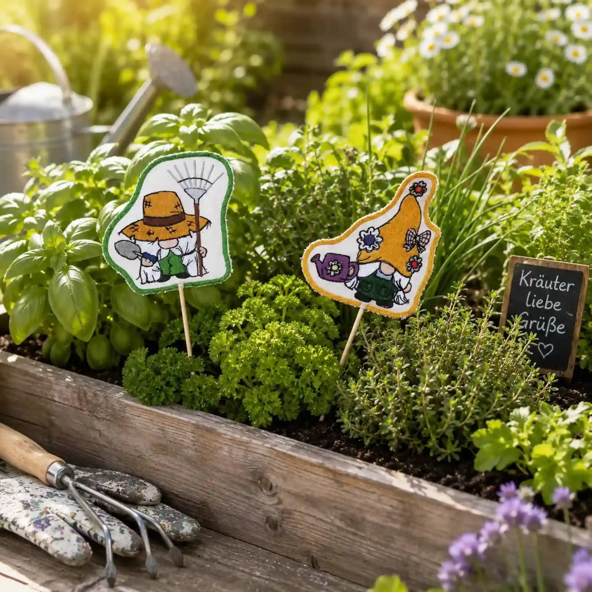 ITH Stickdatei Stabfigur Garten- & Grillwichtel 10x10