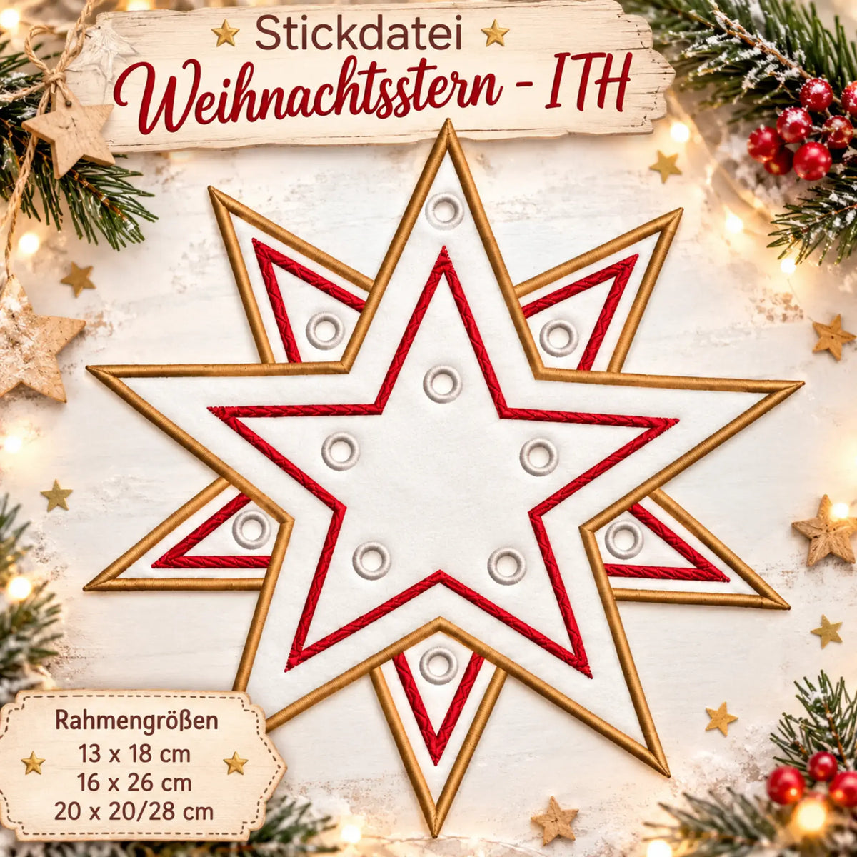 ITH Stickdatei Weihnachtsstern