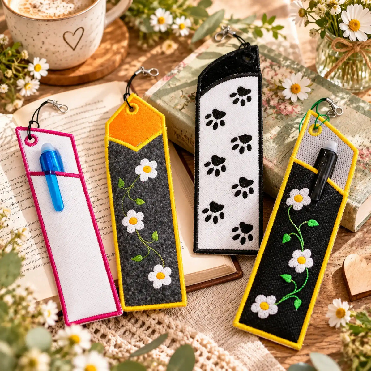 ITH Stickdatei Lesezeichen & Stifte-Etui – 11 Dateien für 13x18