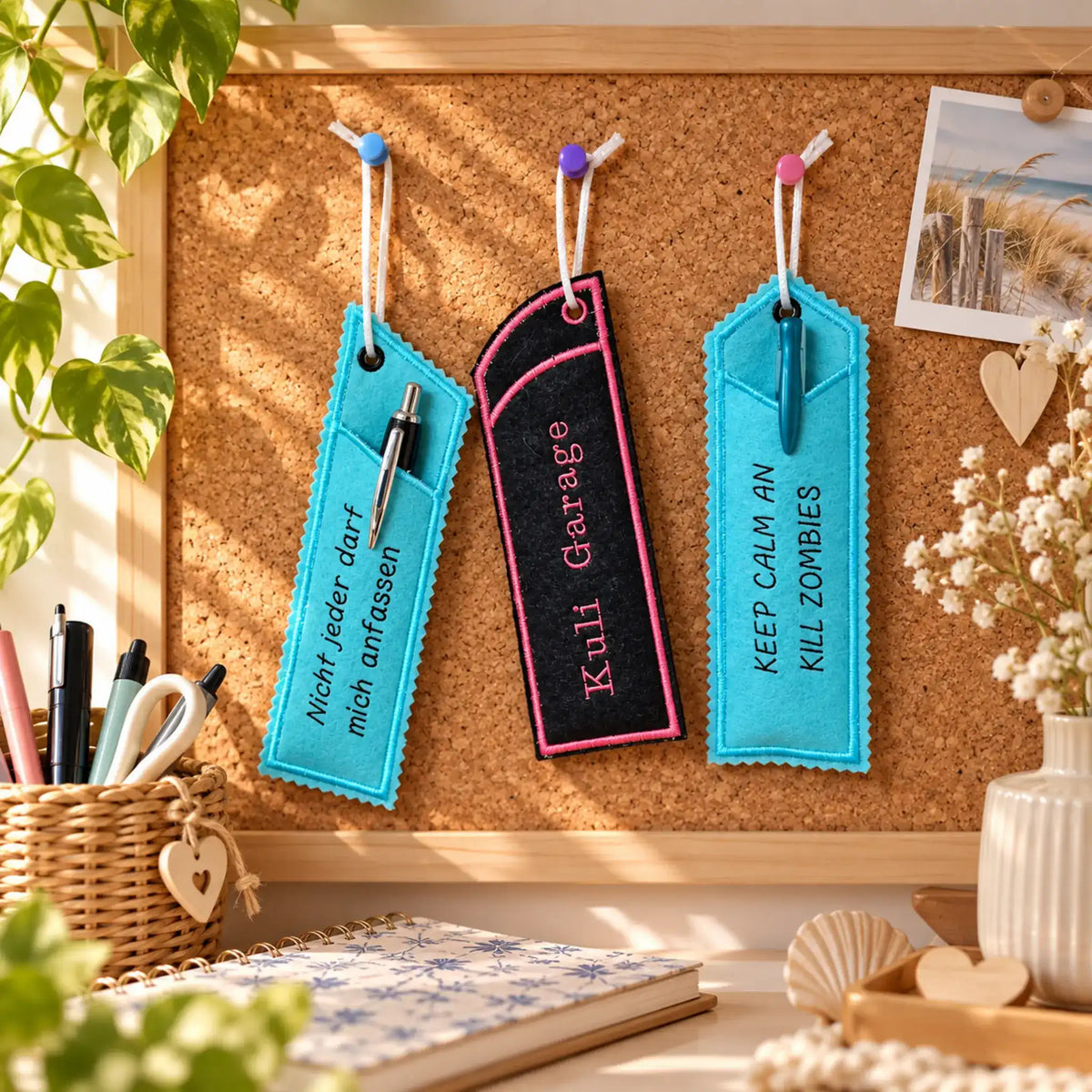 ITH Stickdatei Lesezeichen & Stifte-Etui – 11 Dateien für 13x18