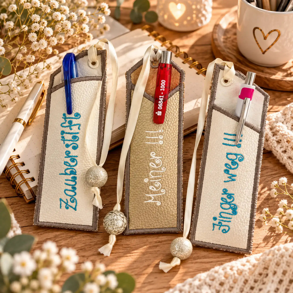 ITH Stickdatei Lesezeichen & Stifte-Etui – 11 Dateien für 13x18