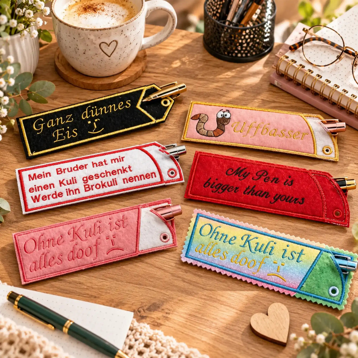 ITH Stickdatei Lesezeichen & Stifte-Etui – 11 Dateien für 13x18