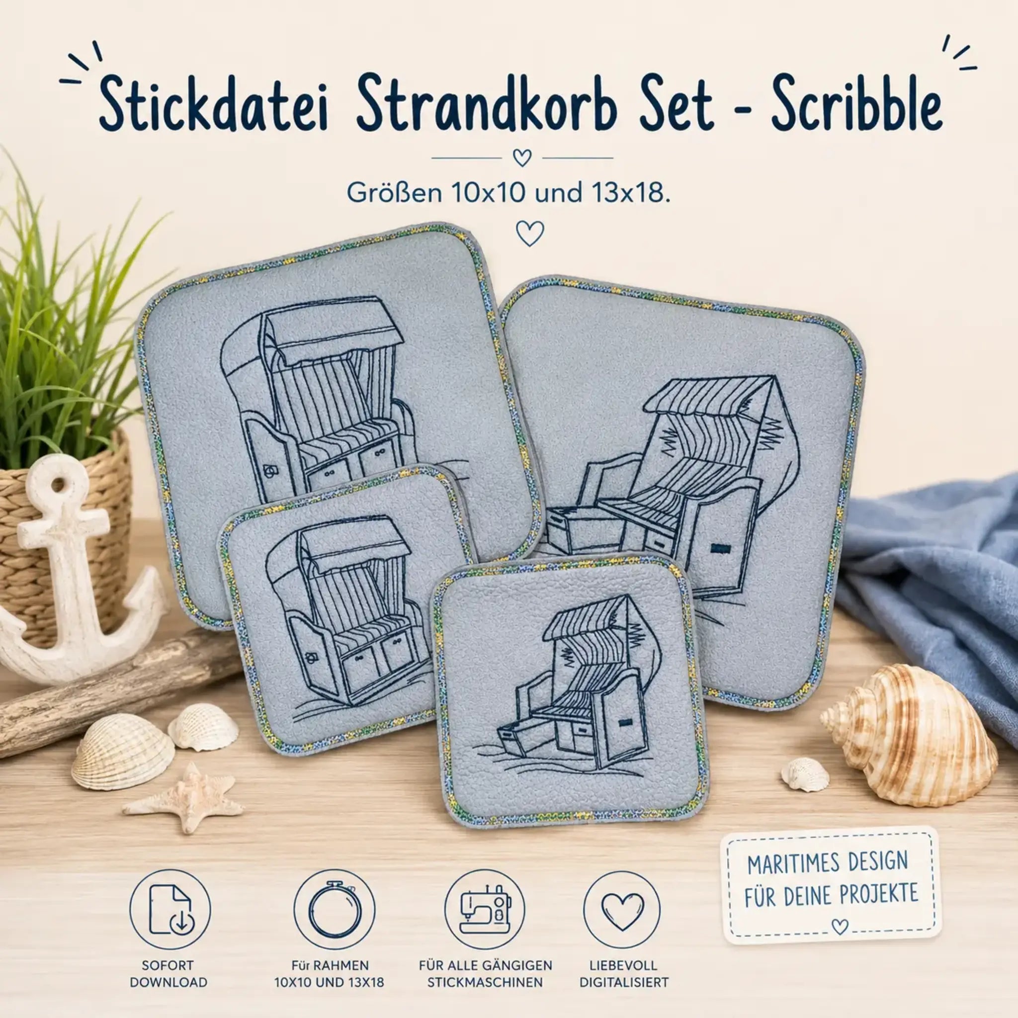 Stickdatei Strandkorb-Set