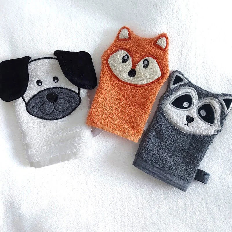 ITH Stickdatei Tierwaschlappen und Fingerpuppen