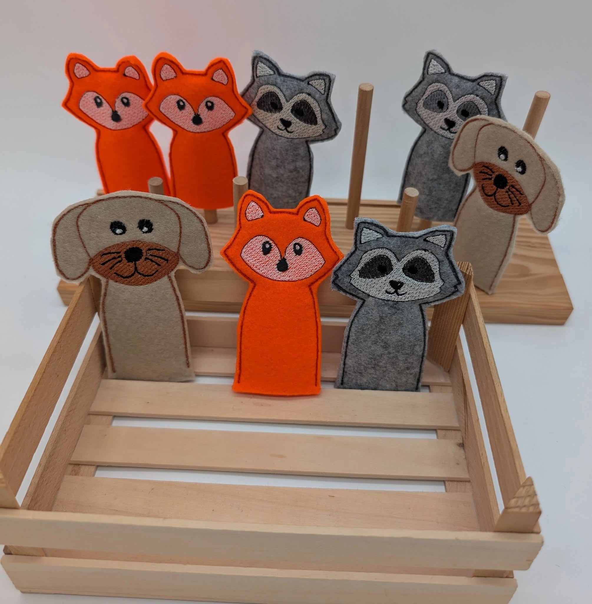 ITH Stickdatei Tierwaschlappen und Fingerpuppen