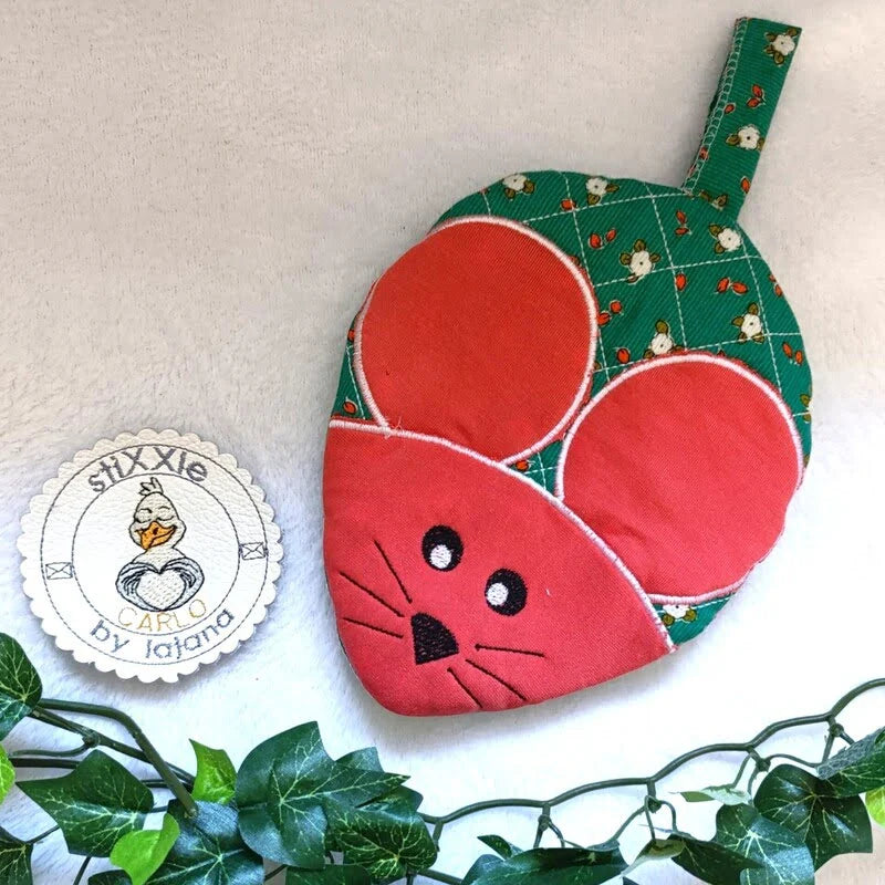 ITH Stickdatei Topflappen Maus