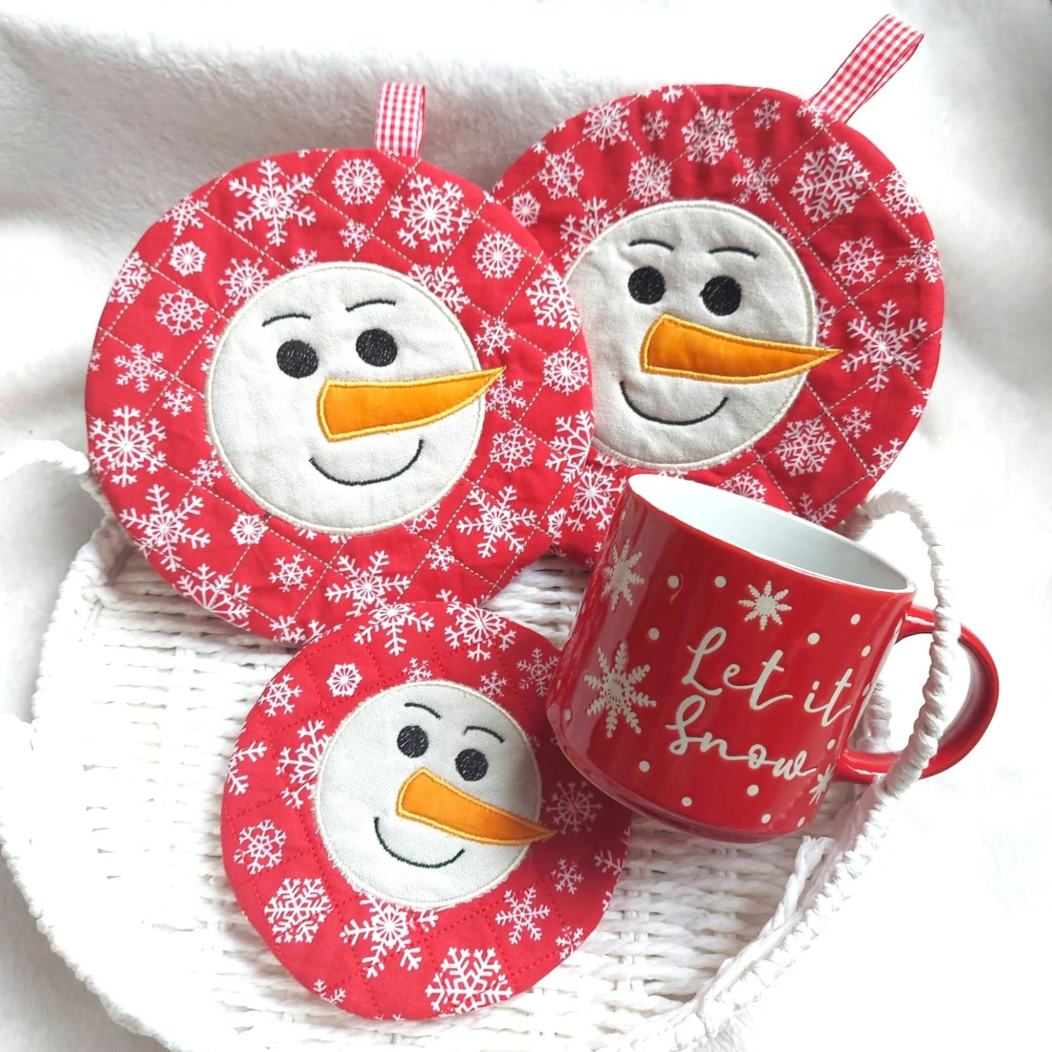 ITH Stickdatei Topfi Schneemann rund