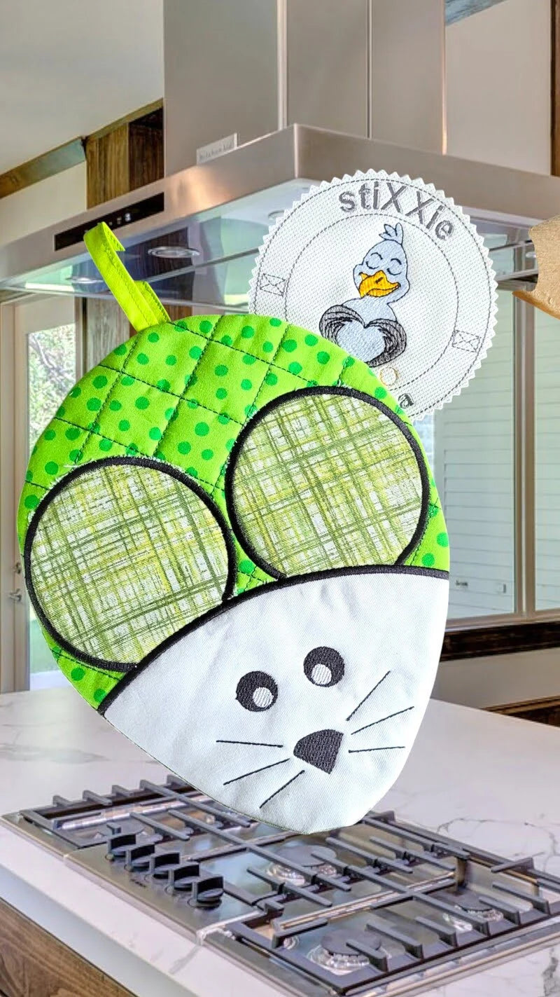 ITH Stickdatei Topflappen Maus