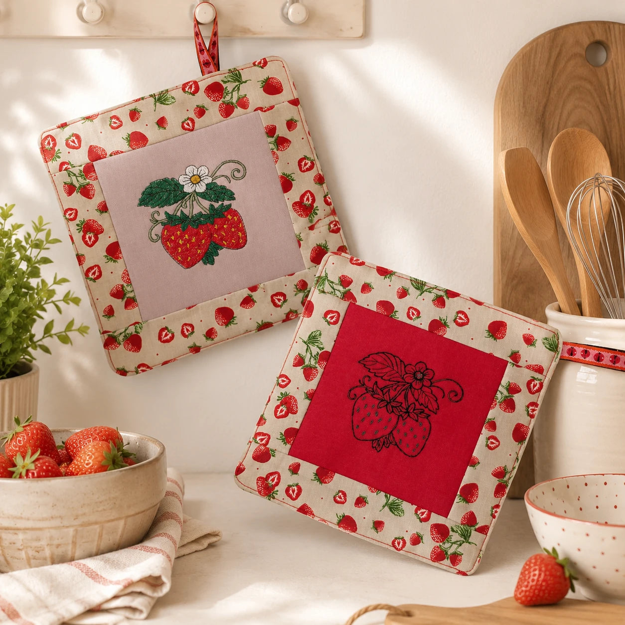 ITH Stickdatei Topflappen Patchwork 🧵🍀 – 2 Größen | In-the-Hoop