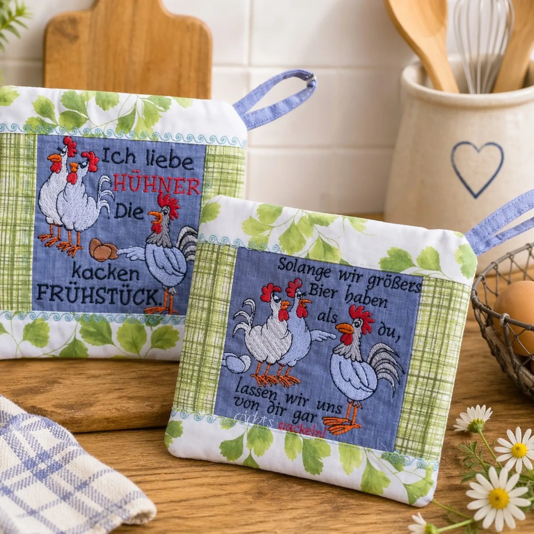 ITH Stickdatei Topflappen Patchwork 🧵🍀 – 2 Größen | In-the-Hoop