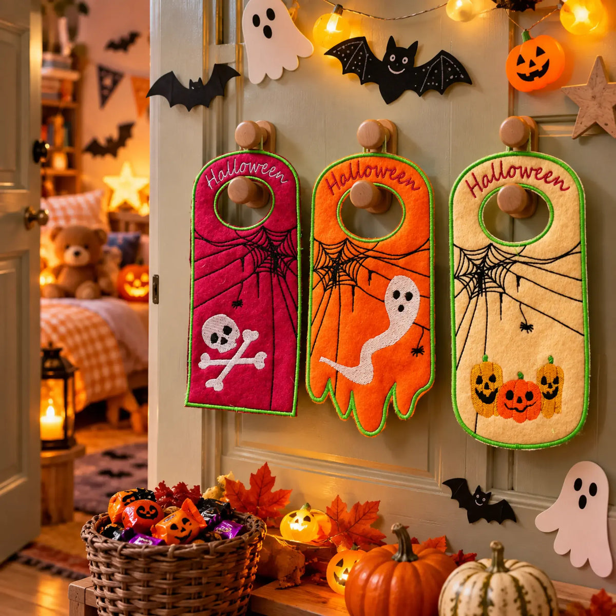ITH Stickdatei Türanhänger Halloween 6-er
