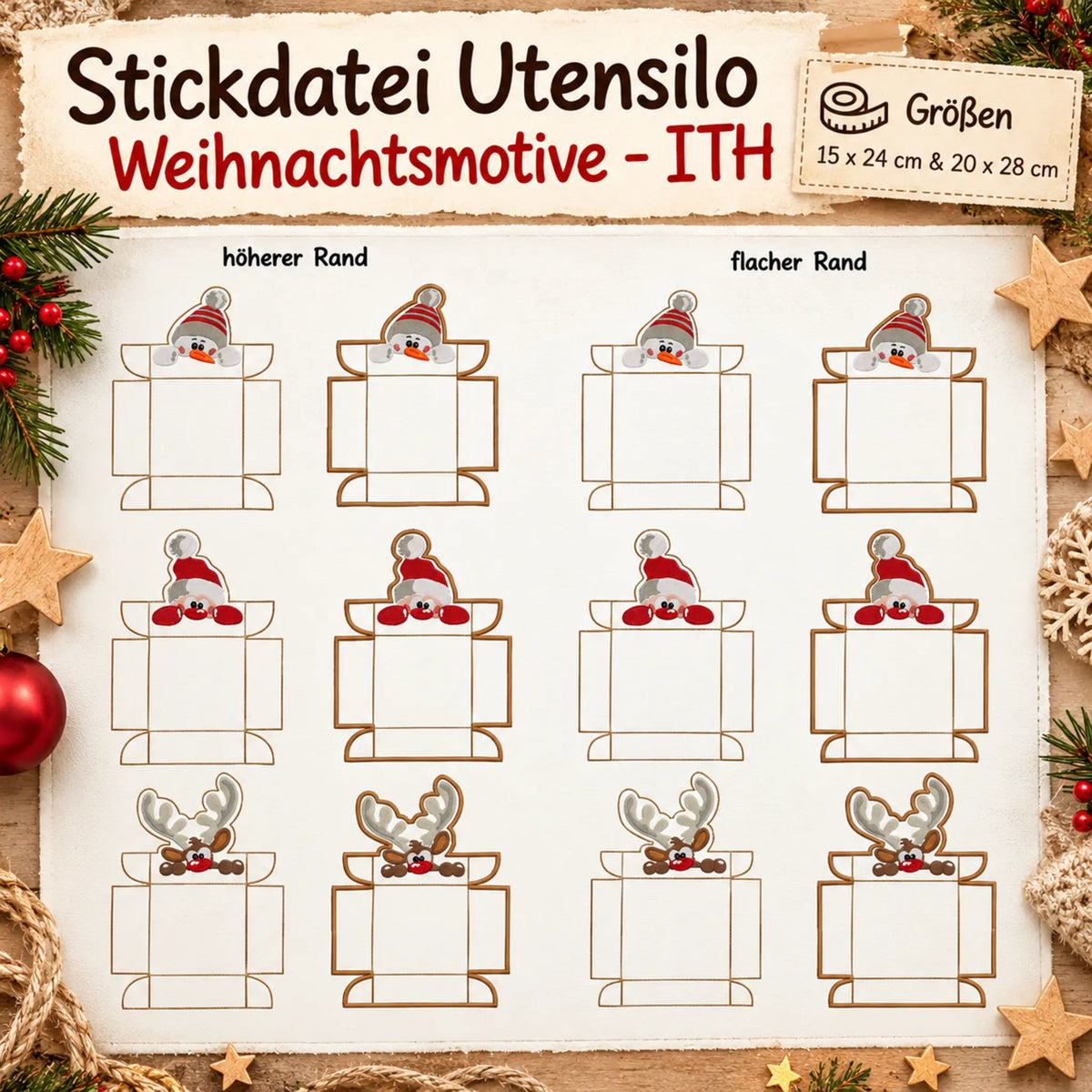 ITH Stickdatei Utensilo Weihnachtsmotive