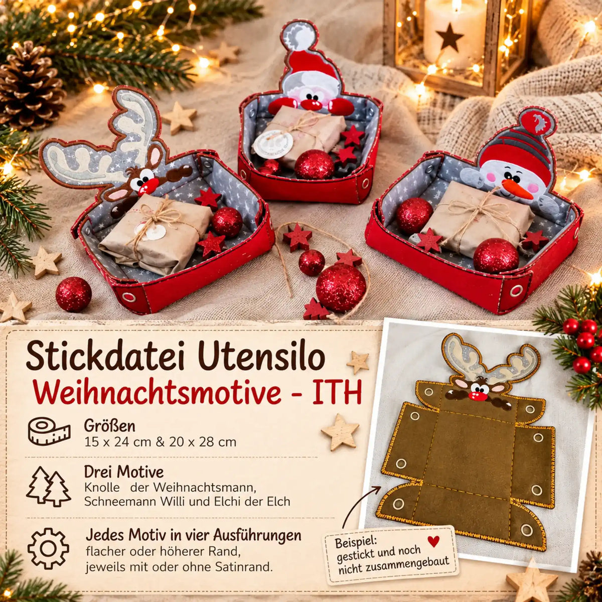 ITH Stickdatei Utensilo Weihnachtsmotive