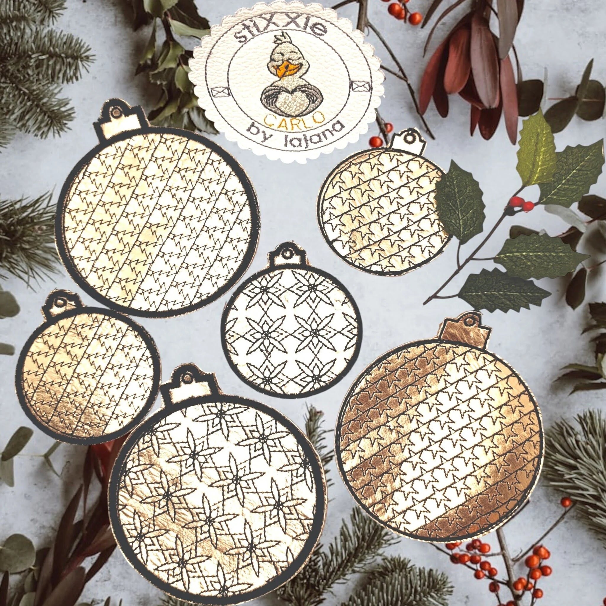 ITH Stickdatei Weihnachtskugel Blanko