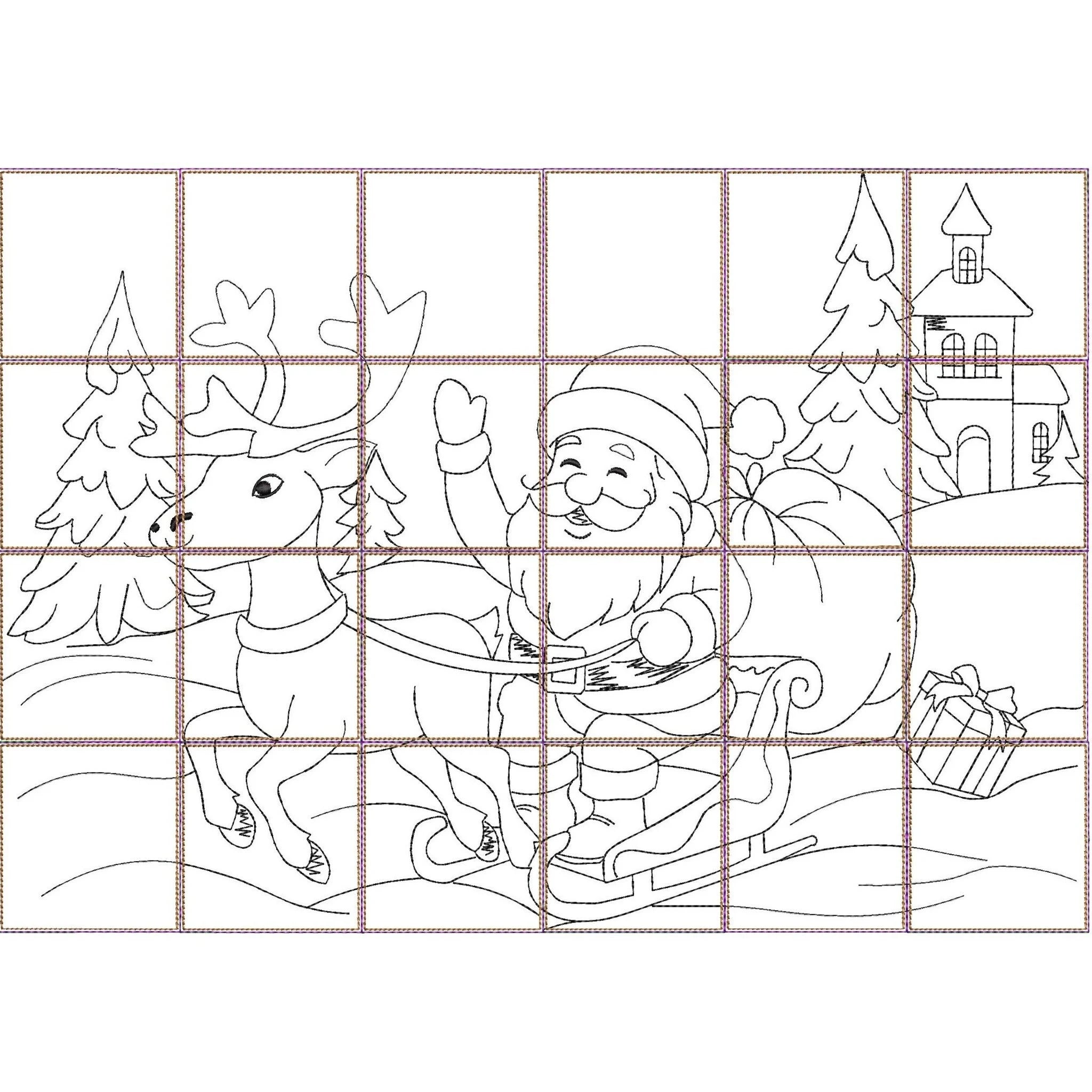 ITH Stickdatei Weihnachtslegespiel