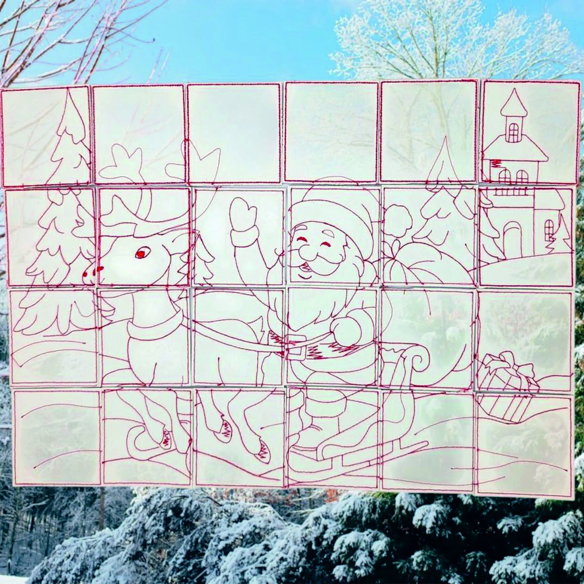 ITH Stickdatei Weihnachtslegespiel