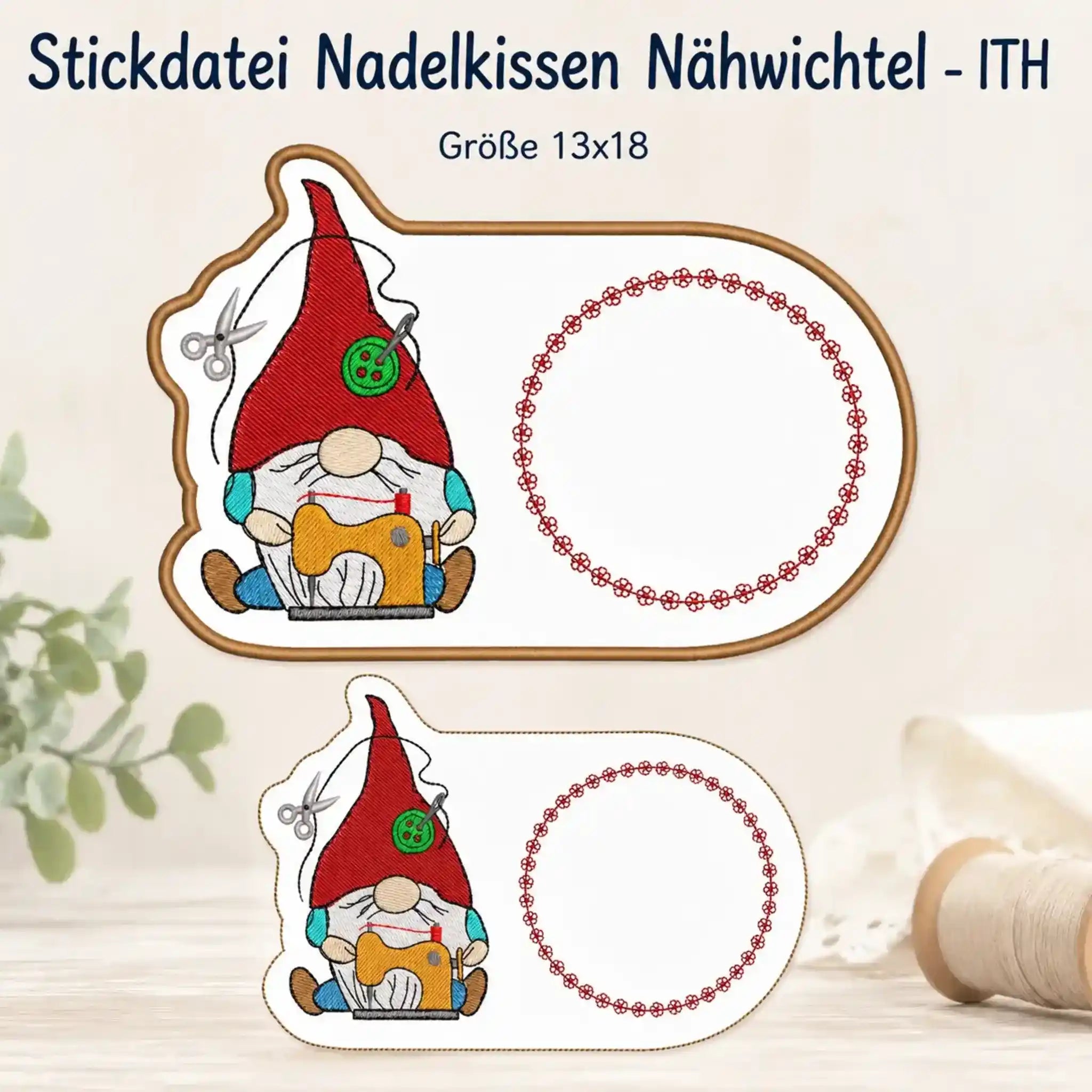 ITH Stickdatei Nadelkissen Nähwichtel