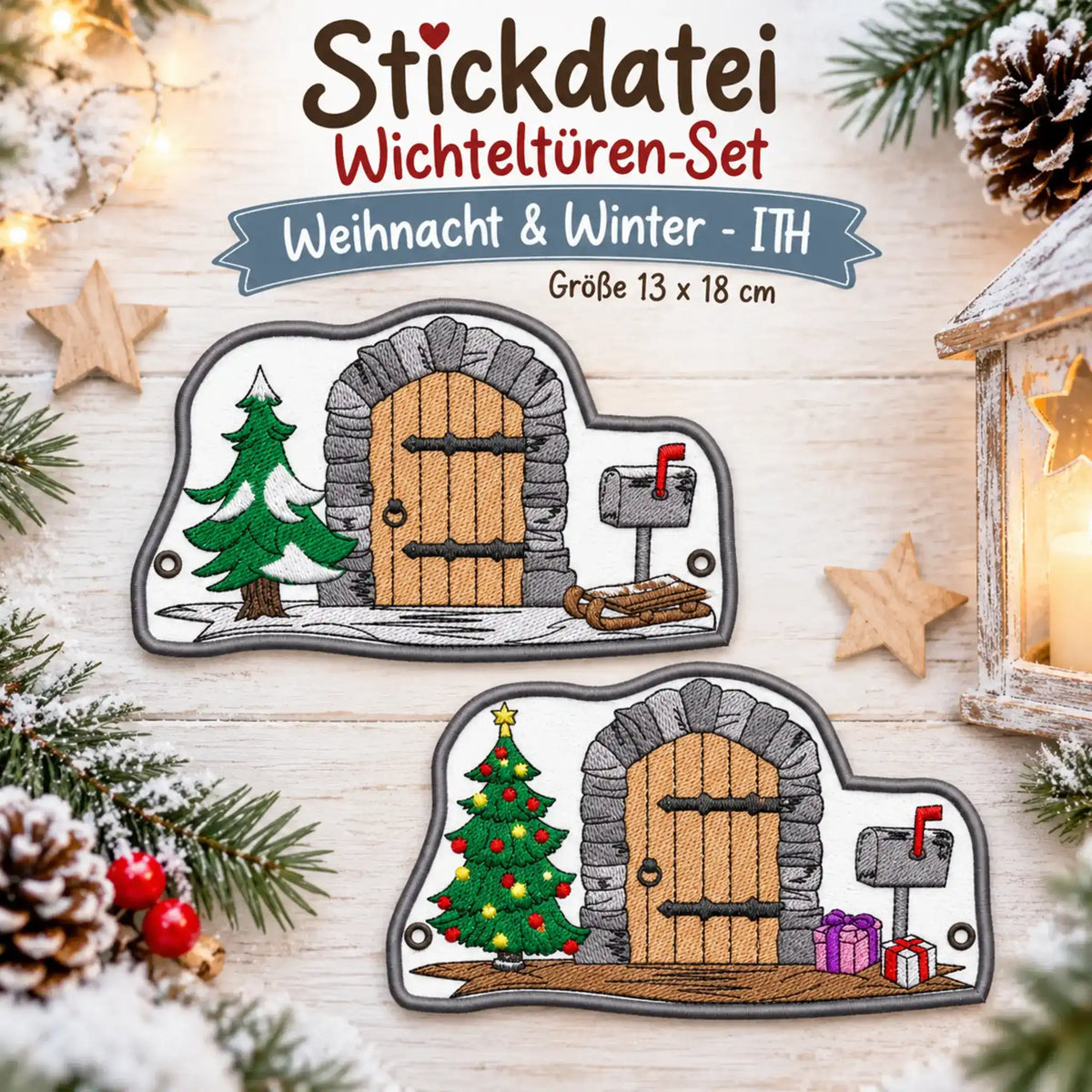 ITH Stickdatei Wichteltüren Weihnacht Winter