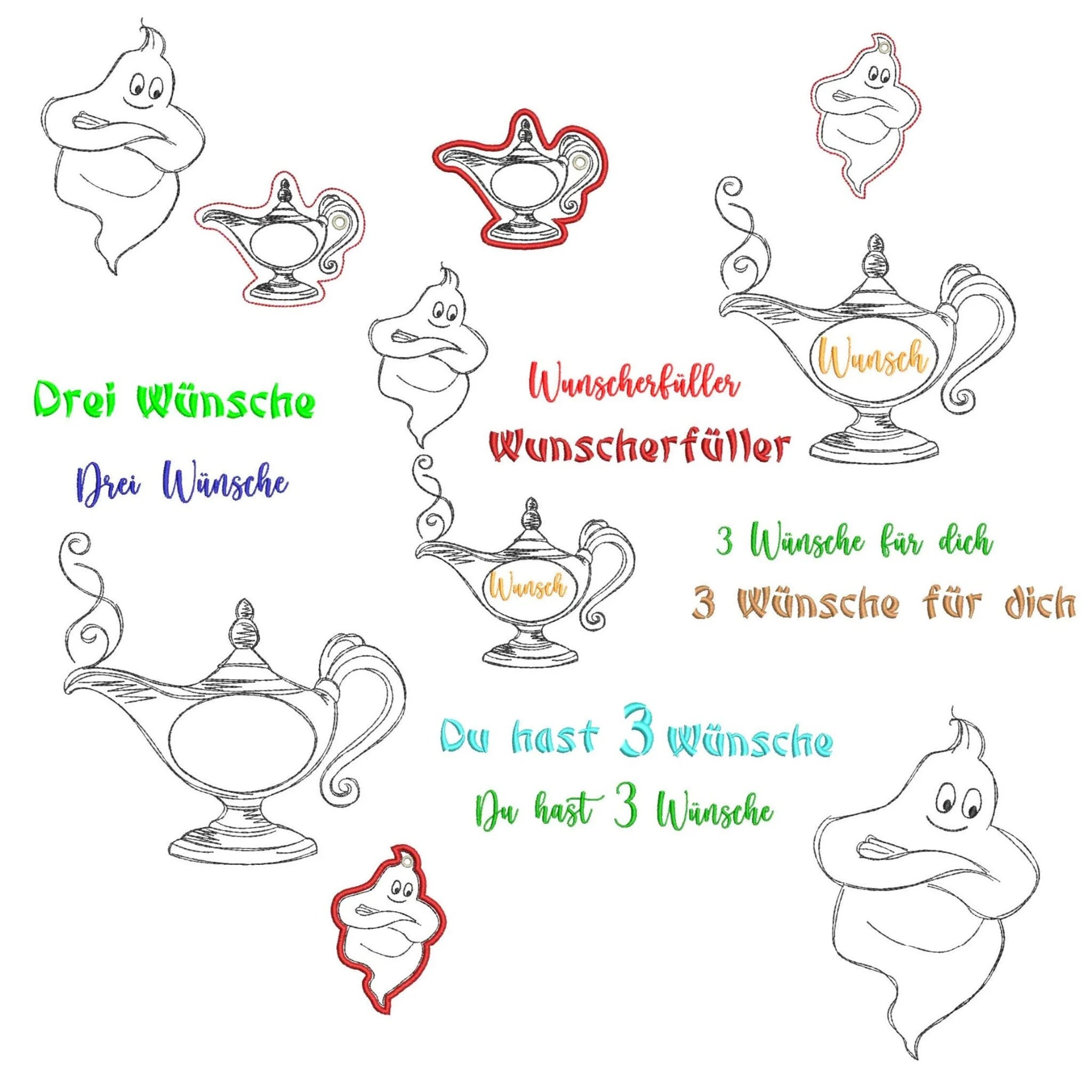 ITH Stickdatei Wunderlampe