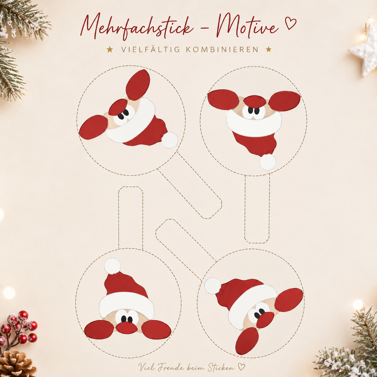 ITH Stickdatei Schlüsselanhänger Weihnachten
