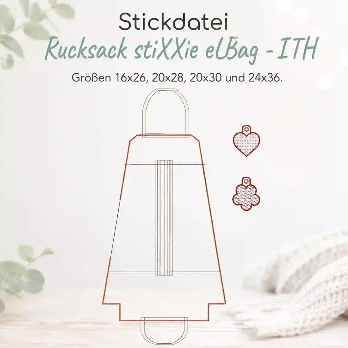 ITH Stickdatei Rucksack stiXXie eLBag