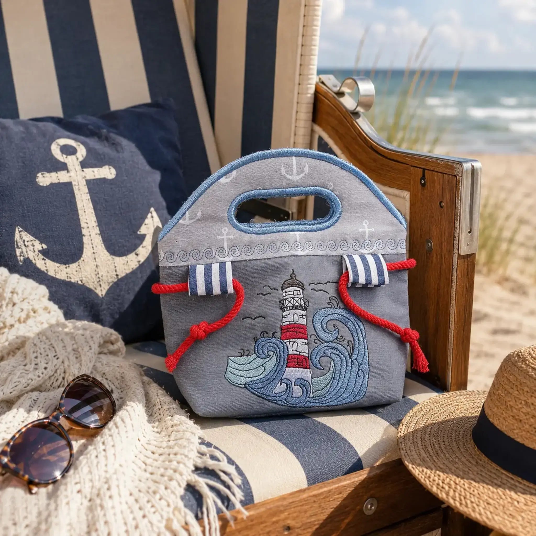 Stickdatei ITH Tasche mit Unterteilung und Laschen Blanko 🧵