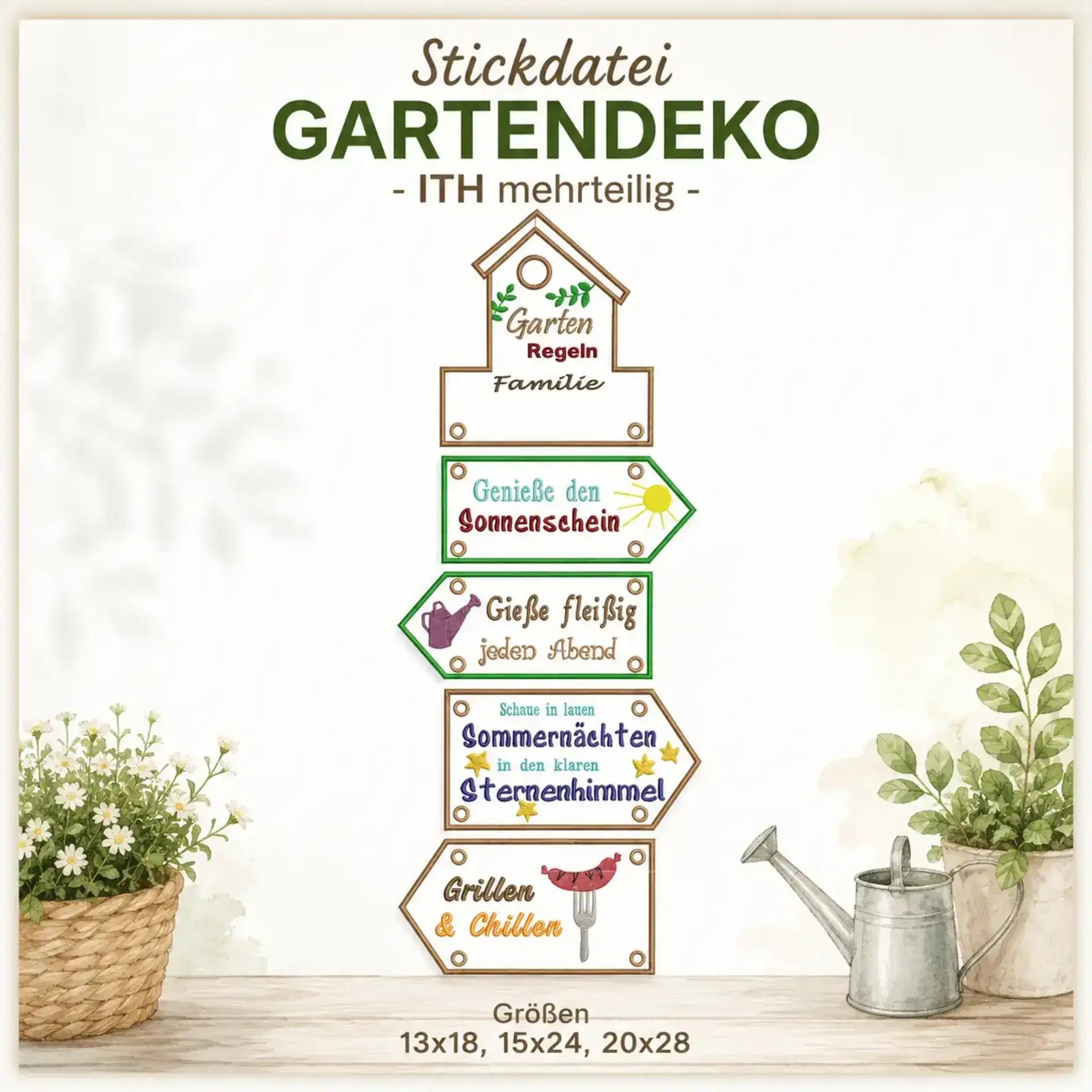 ITH Stickdatei Gartendeko